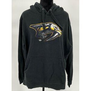 NHL‎ Nashville Predators Hoodie Fanatics Black Pullover Sweatshirt With Kangaroo